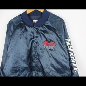 Vintage 80s Coors Light Silver Bullet Satin Bomber
